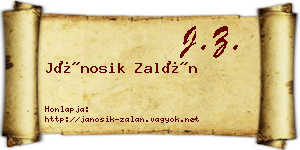 Jánosik Zalán névjegykártya